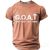  Herre Bibelen GOAT Gud Over Alle Ting Kristent Kors Logo Religiøs Tro Minimalistisk Akronym T-skjorte Grafisk Casual Kort Erme Kirke Slitasje Daglig Gave Designer Klær