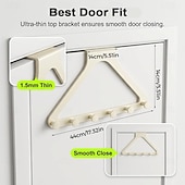 رخيصةأون خطاف-خطافان للتعليق فوق الباب، خطافات لتعليق المناشف، رفوف مناشف للحمام مع 6 خطافات للمعاطف، مستلزمات أساسية لحمام السكن الجامعي