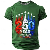  2026 250 aniversario camiseta de hombre de color sólido bandera americana de EE. UU. T-shirt de manga corta camiseta de impresión 3D camiseta de cuello redondo vintage retro patriótica festival