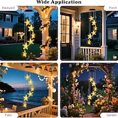abordables Luces de paisaje-2 luces solares impermeables para exteriores con forma de estrella de mar, ideales para jardines, patios, porches y balcones. Iluminación LED ambiental decorativa para exteriores. &amp;regalo de