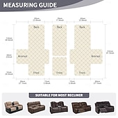 voordelige Fauteuilhoes-100% waterdichte hoes voor relaxbank, tweezitsbank, morsbestendig met middenconsole, antislip, gewatteerde bankbeschermer, bankhoes voor 2-zits relaxbank, meubelhoes voor thuis