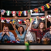 Guirnalda de banderas de camisetas de la Copa Mundial de Fútbol 2026, 49 piezas, banderas internacionales de países, artículos para fiestas temáticas deportivas, eventos y celebraciones al aire libre.