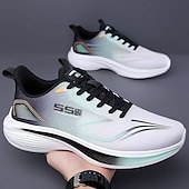 abordables Zapatillas Informales-Zapatillas deportivas ligeras para hombre, transpirables, con cordones, para caminar, con amortiguación deportiva, ideales para hombres activos, para entrenamientos en el gimnasio, para correr, para viajar y para uso diario informal.