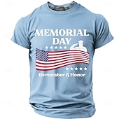 economico T-shirt Patriottici 250-Giorno della memoria Per uomo Gergo divertente Maglietta Manica Corta maglietta Stampa 3D Girocollo Camicia Moda Quotidiano Quotidiano Streetwear Rosso Azzurro cielo Estate Primavera Abbigliamento S