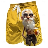 billiga Retro Vintage &amp; Etik-Herr Rolig Öl Gammal man Badshorts Boardshorts Medium Midja Retro / vintage Utomhus Semester Vardag Sidfickor Mesh foder Elastisk dragsko i midjan Designer Kläder