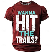  T-shirt graphique rétro à imprimé lettres pour homme, coupe classique, idéal pour la randonnée, les sports de plein air et les vêtements décontractés. Tailles : S, M, L, XL, XXL, XXXL.