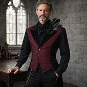 cheap Tops-Gothic Medieval Renaissance Vest Vampire Gentleman Jacquard Fancy Dress Women's Steampunk Halloween Carnival Masquerade Renaissance Fair LARP Adults