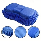 economico Accessori lavaggio auto-Confezione da 8 guanti in microfibra per autolavaggio - spugna in ciniglia a doppia faccia 2 in 1 con cinturino da polso, tampone assorbente antigraffio per auto, camion e camper, strumento