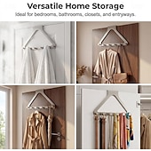 رخيصةأون خطاف-خطافان للتعليق فوق الباب، خطافات لتعليق المناشف، رفوف مناشف للحمام مع 6 خطافات للمعاطف، مستلزمات أساسية لحمام السكن الجامعي