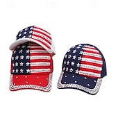  Baseballpet met Amerikaanse vlag en strass-steentjes, handgemaakt met strass-steentjes en studs, geschikt om het hele jaar door te dragen als pet voor woon-werkverkeer, ideaal voor