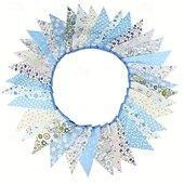 baratos Evento e suprimentos de festa-Bandeirinhas de tecido floral estilo campestre de 10m/393,7 polegadas, bandeirinhas de cordão para pendurar em ambientes internos e externos, bandeirinhas de puxar com estampa floral vintage para
