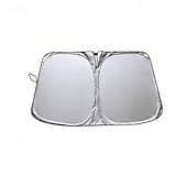 baratos Para-sóis e Viseiras para automóveis-Protetor solar dobrável para para-brisa de carro, refletor prateado contra raios UV, bloqueia o calor e mantém o veículo fresco, tamanho universal para a maioria dos sedãs, SUVs e caminhonetes,