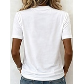  Γυναικείο T-Shirt 100% Βαμβάκι Βασικό Κλασικό Μοντέρνο Κοντό Μανίκι Στρόγγυλη Λαιμόκοψη Κανονικές Μπλούζες Καθημερινές Έξοδος Μαύρο/Κόκκινο Λευκό+Ρόζ Λευκό/Μαύρο Πράσινο/Μπλε Λευκό+Πορτοκαλί