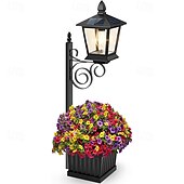 olcso Pathway Lights &amp; Lanterns-kültéri 2 az 1-ben napelemes virágcserép padlóra &amp;fali lámpa, vízálló dekoratív LED lámpa kertbe, teraszra, verandára – tájvilágítás udvarra és belső udvarra