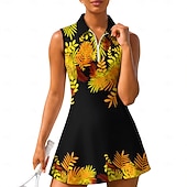 economico Abbigliamento Tennis da donna-Per donna Floreale Motivo Floreale Abito da tennis Abito sportivo Senza Maniche Cerniera Floreale Traspirante Pallavolo Tennis Golf Colletto Polo Collo con zip Vestito Giallo Rosso Blu Abbigliamento