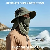 preiswerte Heizen und Kühlen-Anglerhut mit abnehmbarem Sonnenschutz, Gesichts- und Nackenschutz für den Sommer – breite Krempe, UV-Schutz, Unisex-Sonnenhut zum Wandern, Angeln und Reisen