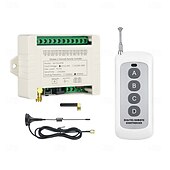 olcso Okoskapcsoló-DC 12V 24V 36V 4 csatornás vezeték nélküli távirányító kapcsoló, 433mhz RF relé vevő modul 2 nagy hatótávolságú antennával &amp;4 gombos adó, 10A-es vezérlő garázskapu világításhoz, barkácsoláshoz