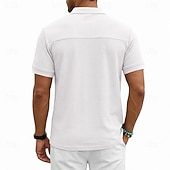 economico Polo classica da uomo-Per uomo Magliette Polo a Nido d'Ape Polo Casuale Streetwear Bavero Manica Corta Essenziale Moderno Semplice Tasca Leggero Estate Primavera Vestibilità regolare Nero Bianco Blu marino Verde scuro