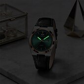 baratos Relógios Quartz-Relógio masculino de quartzo para negócios - relógio de pulso social com pulseira de couro e bisel em ouro rosa, relógio analógico luminoso com dia e data, relógio minimalista à prova d'água para