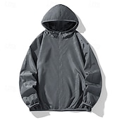 abordables Outdoor Jackets-Men's Women's Unisex Hiking Jacket Hiking Windbreaker Spring &amp; Summer Outdoor Sunscreen UPF50+ Quick Dry Lightweight Hoodie Raincoat Lightweight Jacket Blue White Gray