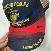 billige U.S. 250-årsjubileum-U.S. Marine Corps 250-årsjubileumsbaseballcaps 1775-2025, brodert militærhatt med Semper Fidelis, amerikansk flagg, rød &amp;blå patriotisk justerbar lue