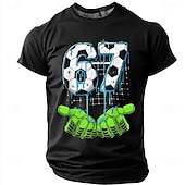 billige Sports- og trenings-T-skjorter-Herre Morsom Slang T skjorte Kortermet T skjorte 3D-utskrift Crew-hals Skjorte Mote Daglig Daglig Gate Rød Sommer Vår Klær S M L XL XXL XXXL
