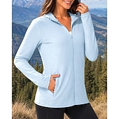 baratos Casacos impermeáveis-Mulheres Jaqueta Corta-Vento Jaqueta Softshell Jaqueta de Trilha Ao ar livre Proteção Solar Secagem Rápida Leve Respirável Roupas de caminhada Roupas de caminhada Verão Primavera Jaqueta Alpinismo
