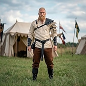 halpa Asusteet-Setti Keskiaika Renessanssi Aseet ja haarniskat Asut Hieno puku Soturi Viikingit Naamiaispuku Miesten Viikinki Halloween Karnevaali Suoritus LARP Ren Faire Aikuisten Kesä Kevät Kaikki vuodenajat
