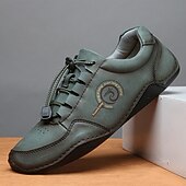 ieftine Pantofi casual cu șireturi-Pantofi sport casual verde închis pentru bărbați, cu șireturi, ușori și confortabili, încălțăminte elegantă și moale, casual, pentru purtare zilnică, călătorii, condus și timp liber de zi cu zi
