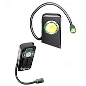 ieftine Lanterne-Lanternă reîncărcabilă, lampă de lucru ușoară de buzunar cu gât de lebădă, sursă de lampă cu cap dublu, reflector cu clips magnetic, pentru reparații în camping în aer liber, de urgență