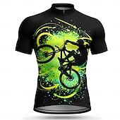 preiswerte Radtrikot Herren-Herren Radtrikot Abstrakt Fahhrad Kurzarm Fahhrad Trikot Oberteil mit 3 Gesäßtaschen UV-beständig Schnelltrocknend Mit Taschen Frontreißverschluss Sport Blau Orange Grün Bekleidung