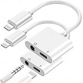 billiga Mobiltelefon kablar-2-pack 2-i-1 lightning till 3,5 mm hörlursuttagsadapter &amp;laddare, iPhone-splitter aux-ljuddongel kompatibel med iPhone 14 13 12 11 se