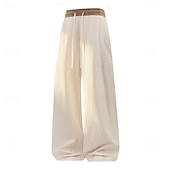 abordables pantalones casuales-Hombre Pantalones Pantalones casuales Pantalones anchos Jacquard Correa Bolsillo Plano Comodidad Suave Casual Diario Exterior Vacaciones Moda Negro Morado Rígido