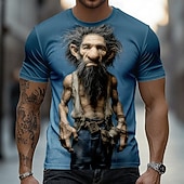 abordables T-shirts 3D-Homme A Ombre Vieil Homme T-shirt Manche Courte T-shirt Impression 3D Col ras du cou Chemise Drôle Occasionnel Quotidien Rue Bleu Noir Rouge Été Printemps Vêtement Tenue S M L XL 2XL 3XL
