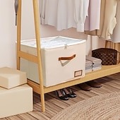 ieftine Depozitare Haine-Organizator de pantofi pentru dulap, cutii de depozitare a pantofilor din material textil cu capac transparent - cutii de depozitare a pantofilor pliabile, rezistente la umiditate, secționate,