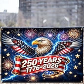お買い得  250周年-アメリカ建国250周年記念旗、独立記念日や祝日の装飾に最適な愛国的な祝賀旗。