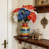 cheap U.S. 250th Anniversary-3Pcs 250th Anniversary Artificial Chrysanthemums &amp; Rose Flowers, Reusable Plastic Flowers for American Independence Day Decorations, 4th of July Party Decor, Home &amp; Garden Centerpieces