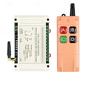 お買い得  スマートスイッチ-30A高出力ワイヤレスリモコンスイッチキット、DC 12V 24V 36V 48V 4チャンネルRFリレー受信機、長距離ABCDリモコン付き、モーター、ゲートオープナー、ポンプ、ウインチ、ライト用の汎用高耐久制御