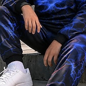 cheap Boy's 3D Vision &amp; Geometry-Boys' 3D Graphic Lightning Hoodie &amp; Sweatpants Set Sports Suit Tracksuits Long Sleeve 3D Print Spring Fall Sports Fashion Casual Kids 4-12 Years Hooded Outdoor Street Regular Fit