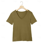 abordables camisetas basicas-Hombre Camiseta de punto Camiseta superior Camiseta de mezcla de algodón Manga Corta Escote en Pico Verano Color sólido Moda Design Básico De Punto Casual Vacaciones Calle Azul Claro Camiseta