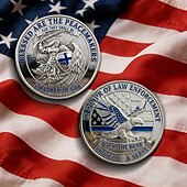 preiswerte U.S. 250. Jahrestag-Selig sind die Friedensstifter und die Strafverfolgungsbehörden – Gedenkmünze, Matthäus 5,9 – inspirierendes Sammlerstück, patriotisches Geschenk zur Unterstützung der Polizei
