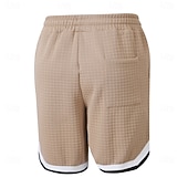 economico Pantaloncini casual-Per uomo Pantaloncini Waffle Shorts Pantaloncini Estivi Shorts da Spiaggia Pantaloncini casual Tasca Elastico in vita Blocco di colori Comodità Traspirante Lunghezza al ginocchio Casuale All'aperto