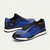 voordelige Premium lederen sneakers-Witte leren instapsneakers voor heren met zwarte accenten, lichtgewicht lage casual schoenen, ademend comfort voor dagelijks gebruik, wandelen en weekenduitjes.