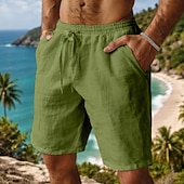 abordables Día festivo-Hombre Pantalón corto Pantalones cortos de verano Pantalones cortos de playa Pantalones cortos holgados Correa Cintura elástica Plano Comodidad Transpirable Longitud de la rodilla Diario Exterior