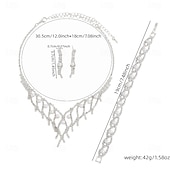 preiswerte Schmucksets-Schmuckset 3 Chrom 1 Armband Ohrringe Halskette Damen Mode Schmuck-Set Für Party