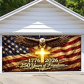billige 250. jubileum-Dekorasjon til garasjeportdeksel i anledning av 250-årsjubileet i USA, bakgrunn med fotografi av ørnen fra 4. juli, Amerika 1776-2026, USA-banner for uavhengighetsdagen, patriotisk dekor