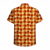  Retrò Vintage Hippie Anni '70 Camicia Maniche corte Hippie Geometrico Illusione ottica Retrò Costume Per uomo Festival Musicale Feste Abbigliamento quotidiano Adulti Camicia Primavera & Estate
