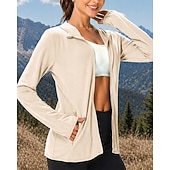 baratos Casacos impermeáveis-Mulheres Jaqueta Corta-Vento Jaqueta Softshell Jaqueta de Trilha Ao ar livre Proteção Solar Secagem Rápida Leve Respirável Roupas de caminhada Roupas de caminhada Verão Primavera Jaqueta Alpinismo