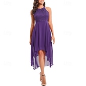 cheap Chiffon Dresses-Women's Midi Dress Chiffon Dress Casual Dress Elegant Fashion Modern Outdoor Vacation Party Regular Fit Plain Sleeveless Halter Neck Blue Pink Purple Summer Spring