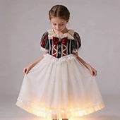 cheap Girls' Costumes-Snow White Princess Dress Cosplay Costume Outfits Movie Cute Tutus Led Light Up for Girls' Kid's Masquerade Daily Holiday Comic Con